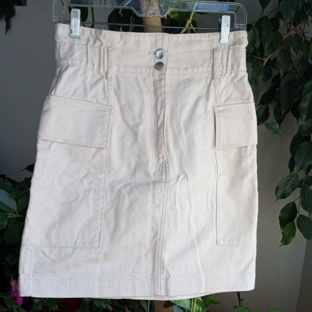 H&M Cream Mini Pencil Skirt Casual Resort Wear